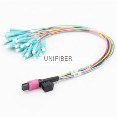 Data Center MPO MTP Patch Cord OM4 24 Core 0.9mm Breakout 0.5M High Density Cabling Solutions