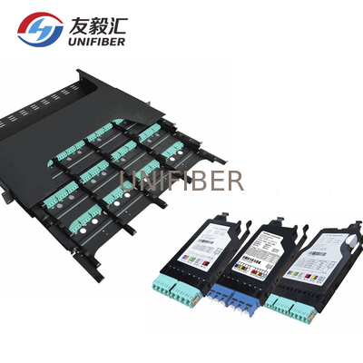 1U 144 Port High Density MPO/MTP Fiber Patch Panel Cold Rolled Steel OEM